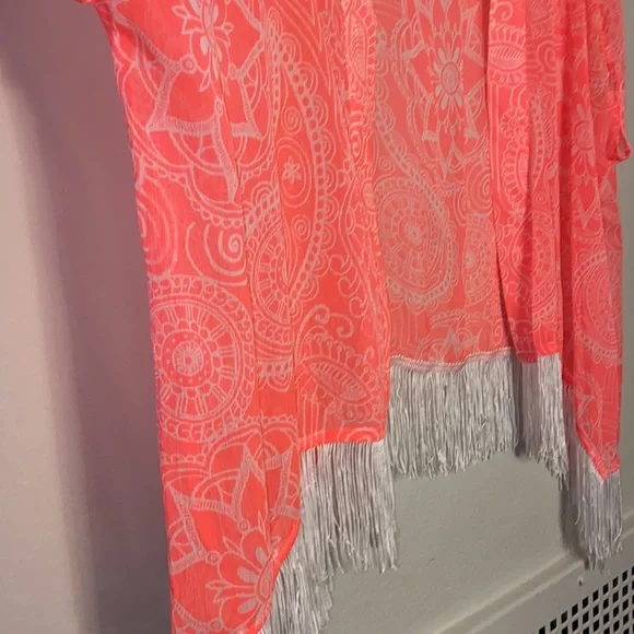 Paisley Floral Festival Shawl with Frills size XL EUC - Picture 3 of 3